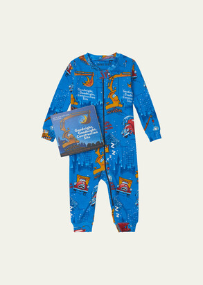 Books to Bed Kid's Goodnight Goodnight Construction Site Pajama Gift Set, Size 6-24M