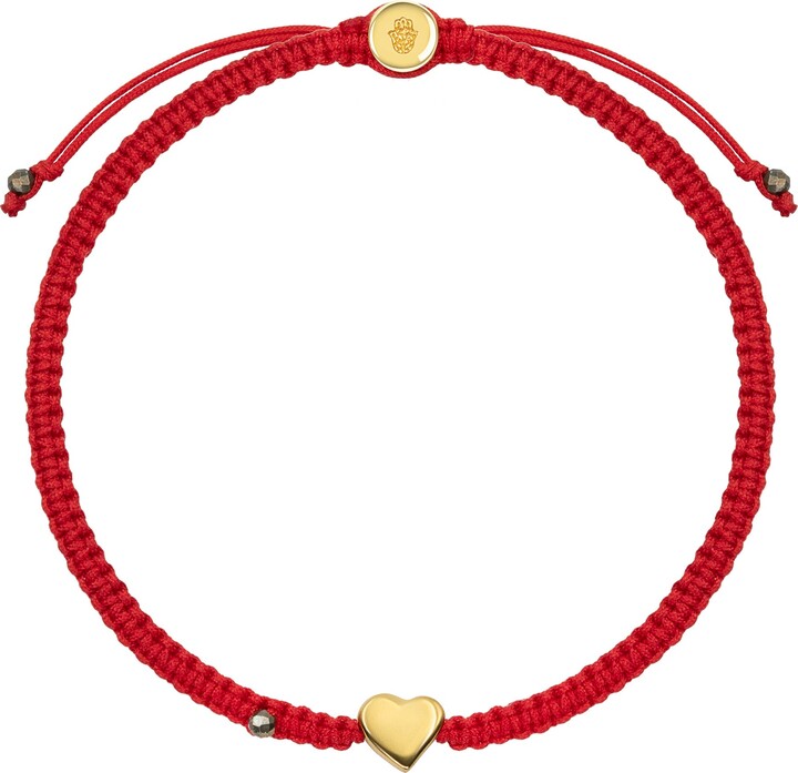Karma and Luck Enchanting Love - Red String Gold Heart Charm Bracelet