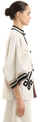 Gucci Oversized Linen & Silk Kimono Jacket