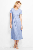Thumbnail for your product : Lands' End Women's Petite Short Sleeve Cotton Print Midcalf Nightgown