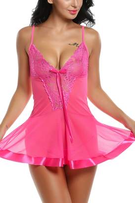 Avidlove Women Sexy Nightwear Strap Outfits Lace Babydolls Lingerie Dress M