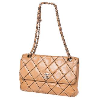 Chanel Vintage Timeless Beige Leather Handbag