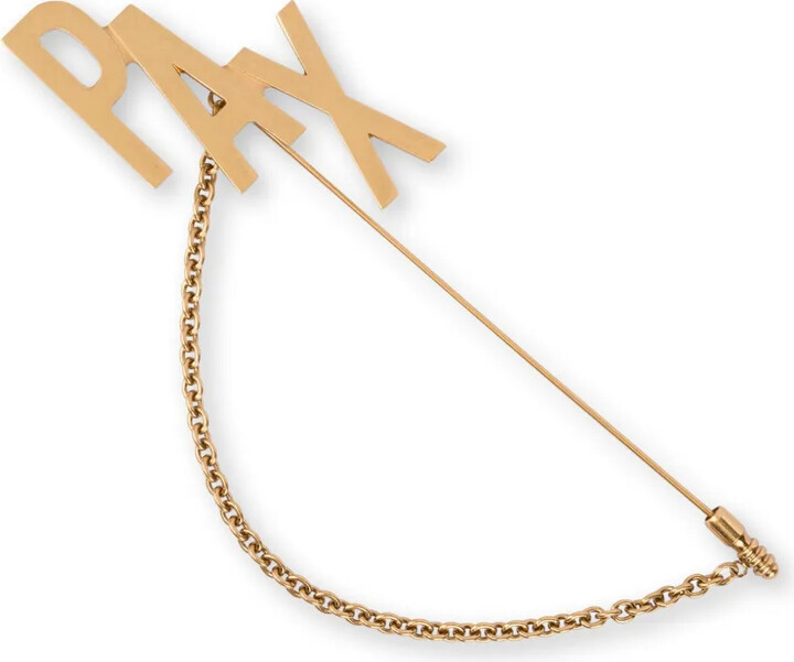 Moschino Pax chain-detail brooch