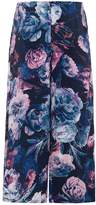Thumbnail for your product : Abigail London - Silk Floral Print Kitty Culottes Navy