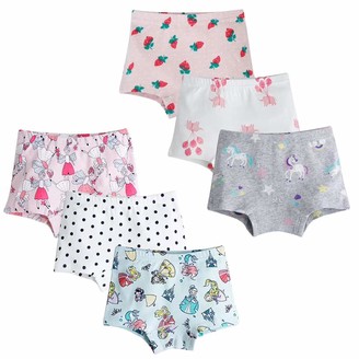 Kidear Kids Series Baby Underwear Little Girls' Cotton Boyshort Panties Pack of 6 