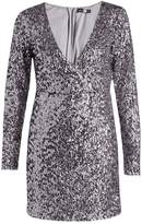 Thumbnail for your product : boohoo Boutique Sequin Wrap Bodycon Dress
