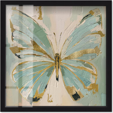 Art Remedy Teal Wings Botanical Art Shadowbox Print