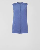 Thumbnail for your product : Jaeger Linen Sleeveless Pintuck Shirt