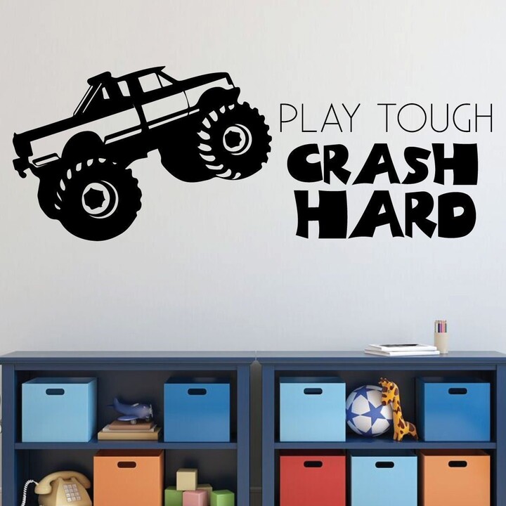 Etsy Monster Truck Wall Decal, Vinyl, Decor, Boys Bedroom Trucks Stickers, Playroom
