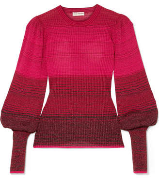 Ulla Johnson Dax Striped Ribbed-knit Sweater - Fuchsia