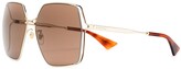 Thumbnail for your product : Gucci Eyewear Oversized-Frame Logo Sunglasses