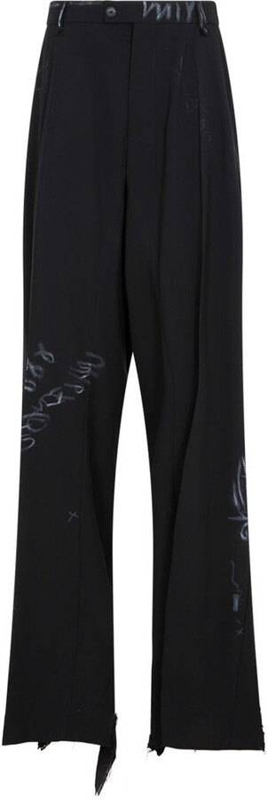 パンツ Balenciaga Embroidered Wool Pant Balenciaga Wool Pants - ShopStyle
