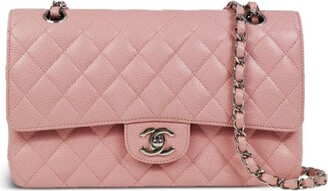 Chanel Timeless Classic Medium Double Flap Shoulder Bag Pink Pistachio  Multicolor Boucle Tweed 2004/05