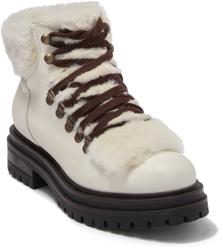 mia misha fur trim lace up boot
