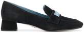 Thumbnail for your product : Prada logo patch block heel loafers