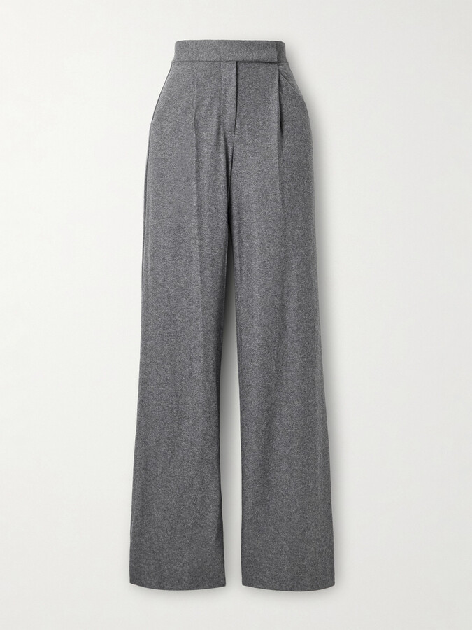 Veronica Beard - Marbeau Pleated Woven Straight-leg Pants - Gray