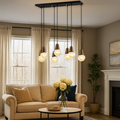 Williston Forge Adjustable Height Metal Body Vintage Kitchen Island Pendant