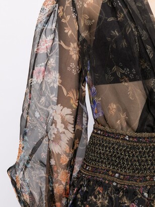 Camilla Floral-Print Semi-Sheer Bodysuit