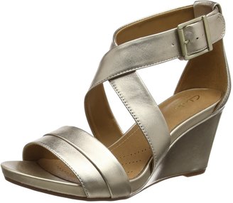 Clarks Acina Newport - Metallic (Leather) Womens Sandals 9.5 US