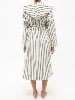 Thumbnail for your product : Tekla Hooded Striped Cotton-terry Bathrobe - Green Stripe