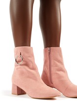 pink suede ankle boots uk