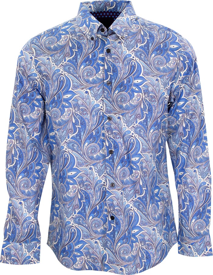 Lords of Harlech Blue / White Mitchell Parasol Paisley Blue
