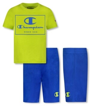 Champion Boys 2 Piece Photoreal Short Sleeve Tee Shirt and Mesh Short Set Kids Clothes