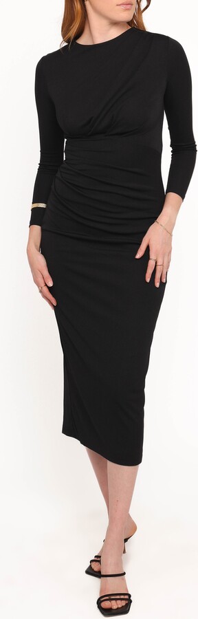 Petal & Pup Rogan Ruched Long Sleeve Midi Dress