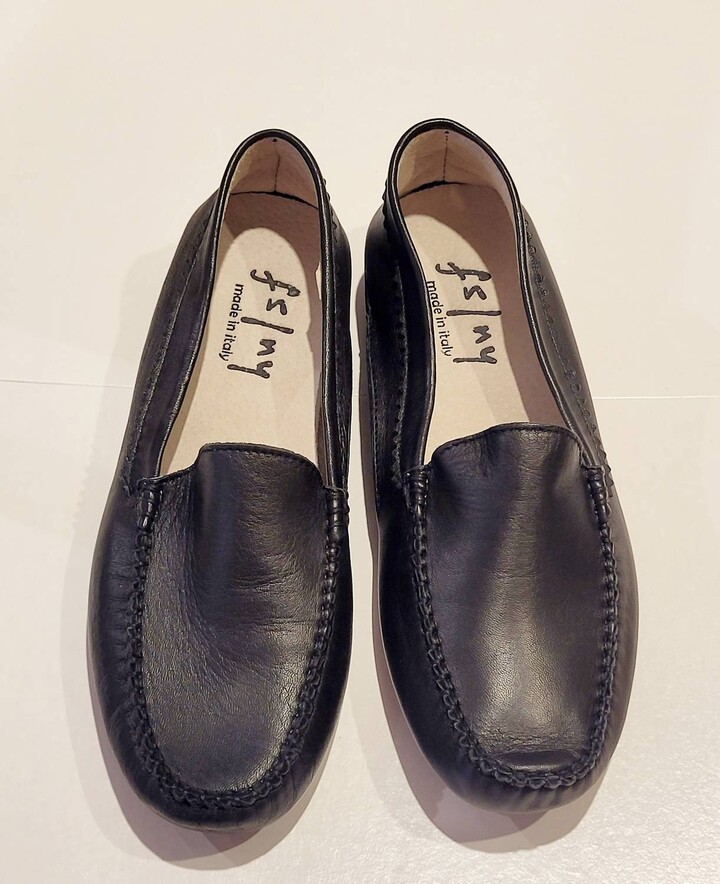 French Sole Stella Moccasin in Black Leather - ShopStyle Mules & Clogs