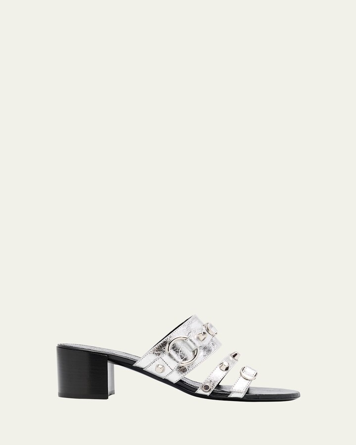 Balenciaga City Leather Block-Heel Sandals