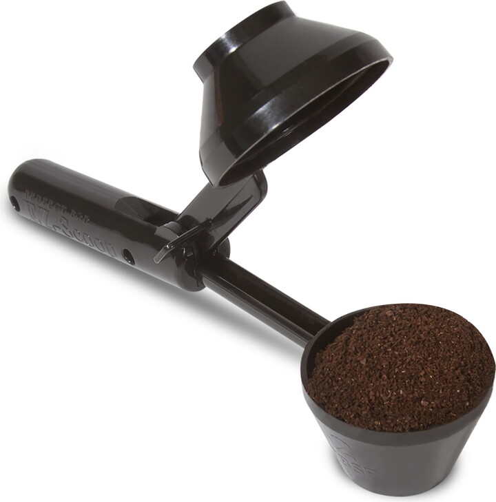 Perfect Pod EZ-Scoop 2-in-1 Coffee Scoop with Built-In Funnel for Reusable K-Cups and Refillable Coffee Pods - 2 Tablespoon Capacity. For Right-Handed or Left-Handed abilities