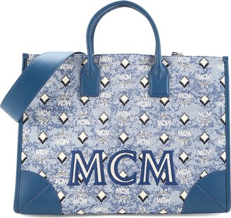 MCM Munchen Small Monogram Top-Handle Bag