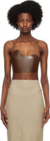 Thumbnail for your product : Recto Brown Signature Curved Leather Tank Top