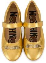 Thumbnail for your product : Moschino Kids crystal logo plaque ballerina flats