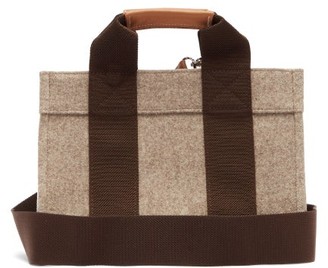 Rue De Verneuil - Lady Small Leather-trimmed Felt Tote Bag - Grey Multi