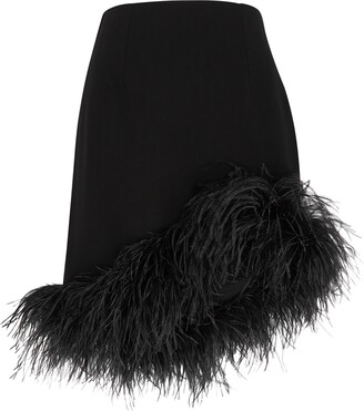 Elise Feathered Mini Skirt - Black | Fashion Nova, Luxe | Fashion Nova