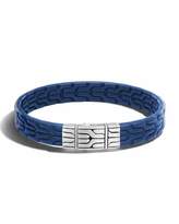 Thumbnail for your product : John Hardy Classic Chain Men's Leather Bracelet, Silver/Blue