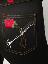 Thumbnail for your product : Versace Rose-Embroidered Skinny Jeans