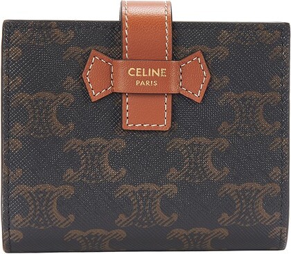 Women's Small Triomphe Wallet in Triomphe Canvas, CELINE