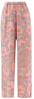 Thumbnail for your product : Raey Watercolour Floral-print Silk Wide-leg Trousers - Pink Print