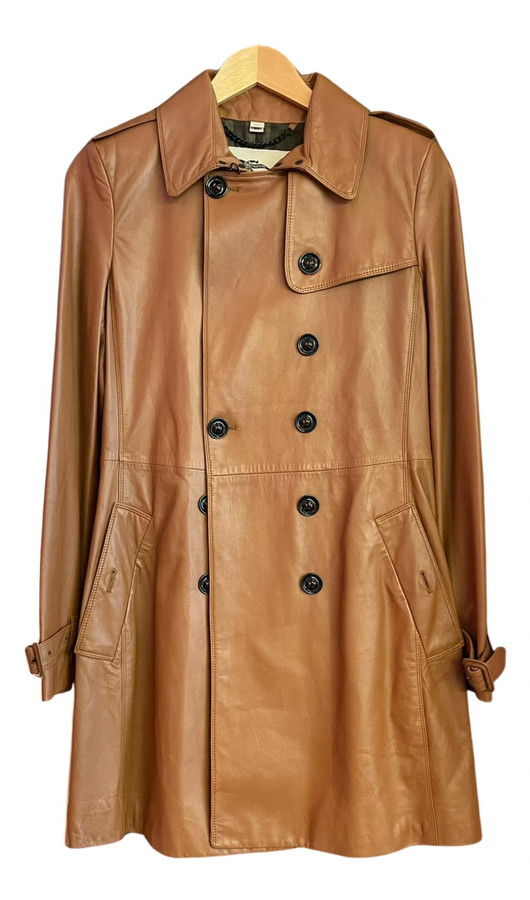 burberry leather trench