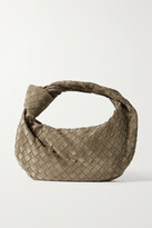 Thumbnail for your product : Bottega Veneta Jodie Teen Knotted Intrecciato Suede Tote - Green