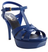 Thumbnail for your product : Saint Laurent blue t-strap sling back platform heel sandals