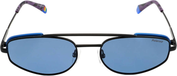 POLAROID CORE BLACK AZURE Sunglasses ROUND 55/18