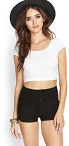 Thumbnail for your product : Forever 21 High-Waisted Buttoned Shorts