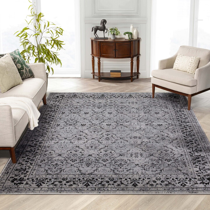 Well Woven Zazzle Argos Vintage Oriental Grey 9'3" x 12'6" Area Rug