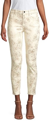 JEN7 by 7 For All Mankind Metallic Printed Skinny Jeans