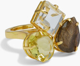 Thumbnail for your product : Bounkit Gold-tone. quartz and labradorite ring
