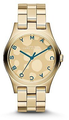 Marc by Marc Jacobs Henry Dot Blue Gold Tone Womens Watch MBM3267
