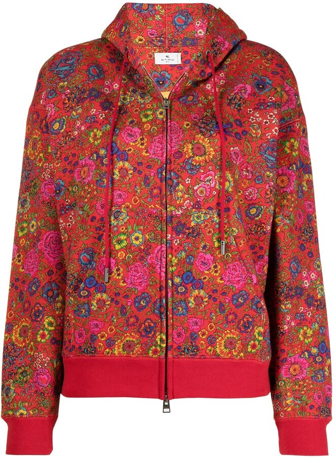 floral zip up jacket